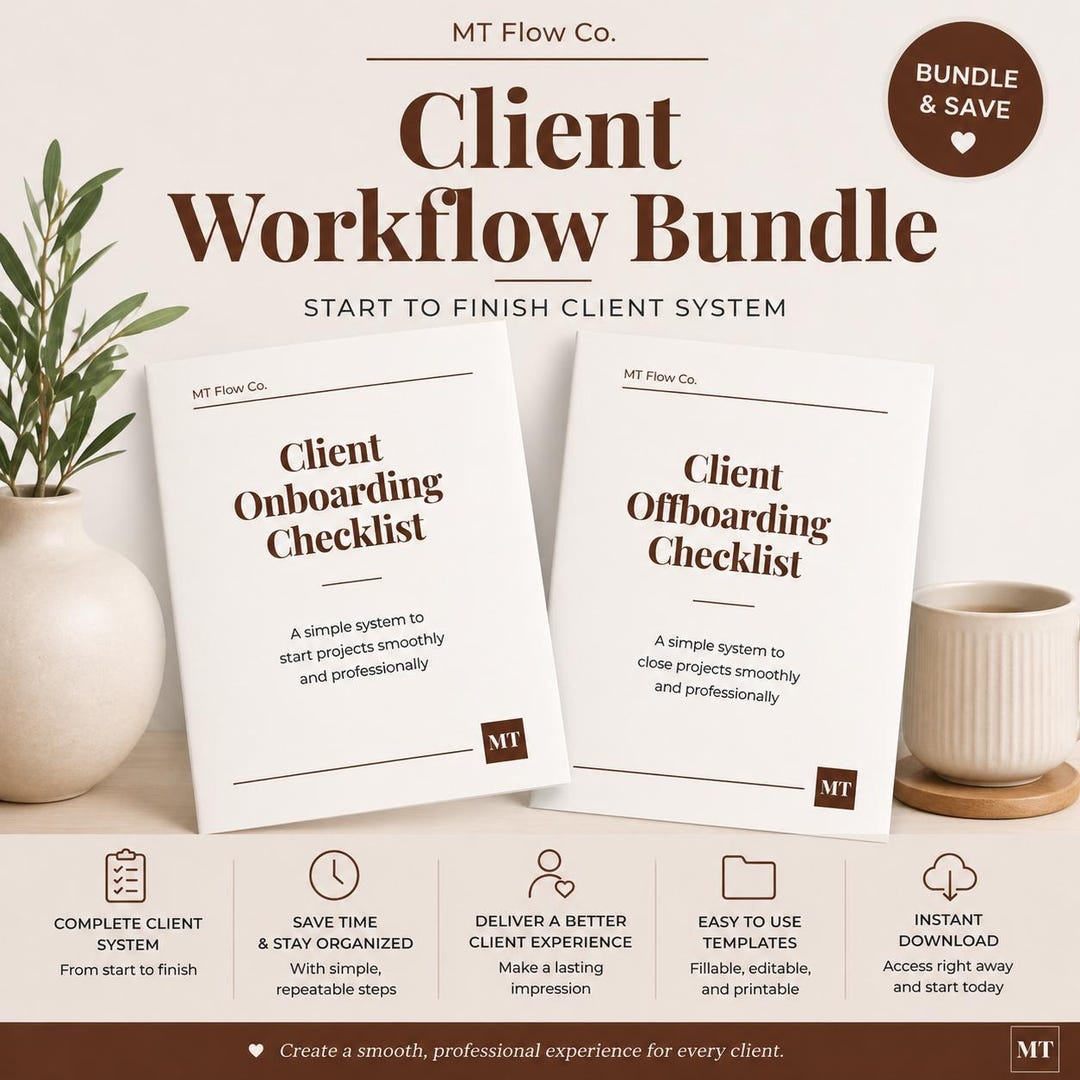 Client Workflow Bundle | Onboarding, Offboarding, VA Templates (digital ...