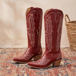 Red Knee High Boots Women - Etsy display picture 1