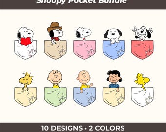 Paquete de imágenes prediseñadas PNG de personajes de bolsillo inspirados en Peanuts