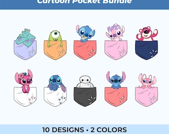 Clip art PNG de dibujos animados de bolsillo para sublimación (descarga digital)