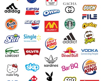 Paquete de logotipos de parodia divertidos en formato PNG y SVG