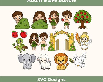 Adam and Eve SVG Bundle for Cricut Bible Story