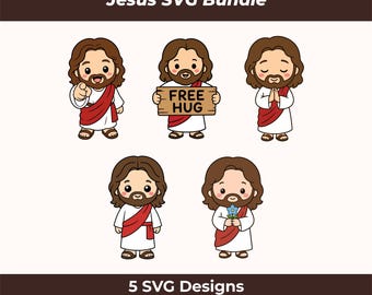 Paquete de archivos SVG de Jesús, archivos de corte cristianos en capas para manualidades.