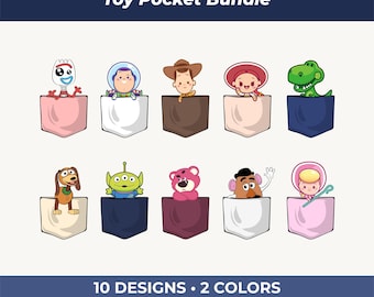 Paquete de imágenes prediseñadas PNG de personajes de Toy Pocket estilo chibi