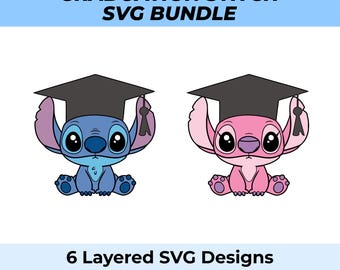 Paquete de archivos SVG de alienígenas para graduación con capas de corte sencillas