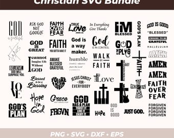Paquete de citas cristianas sobre la fe para Cricut SVG DXF PNG