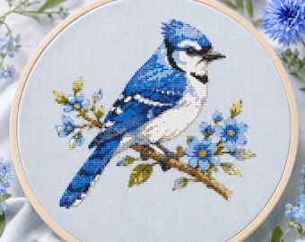 Blue Jay Counted Cross Stitch Pattern – Digital PDF
