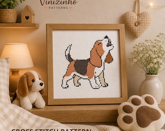 Beagle Cross Stitch Pattern PDF – Instant Download – Pattern Keeper Compatible