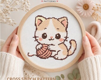 Tabby Cat Cross Stitch Pattern – Beginner Friendly PDF