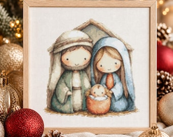 Nativity Cross Stitch Pattern PDF | Holy Family | Christian Christmas