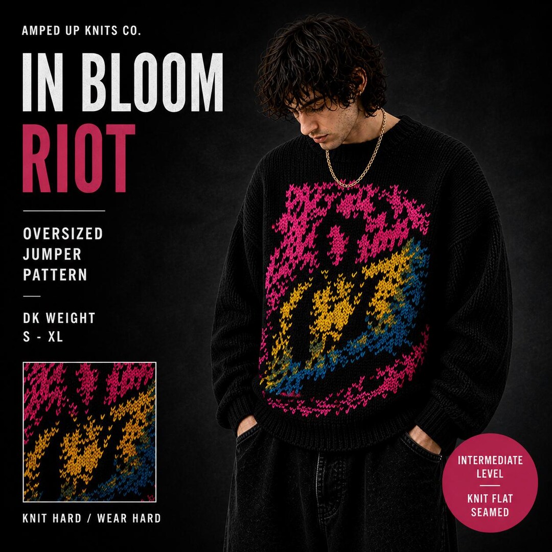Nirvana Inspired Oversized Jumper Knitting Pattern (PDF Download) - Etsy