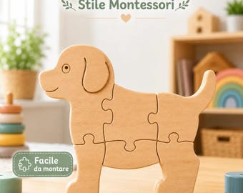 Montessori 3D Dog Puzzle for Toddlers - Educational