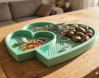 3D Printed Heart Shaped Snack Tray | Decorative Serving Dish | Customizable Color