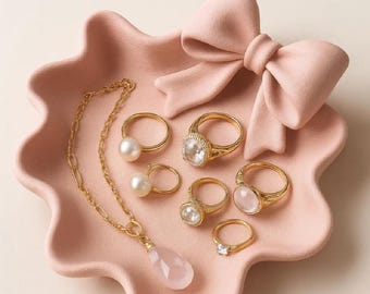 Plateau à bijoux/porte-bagues Coquette Bow Wavy