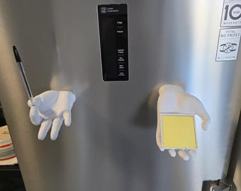 Aimant de réfrigérateur en forme de mains imprimées en 3D, porte-stylo magnétique, organiseur de notes adhésives Post-it
