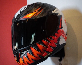 Support mural pour casque de moto imprimé en 3D avec crochet pour veste et porte-clés