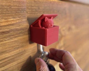 Interactive Cat Key Holder, Hide and Seek Design, Whimsical Home Decor