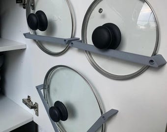 Adjustable Pot Lid Organizer for Kitchen Cabinet Door - 3D Printed Lid Holder