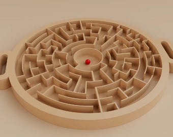 3D Printed Labyrinth Maze Game – Desk Toy, Travel Entertainment, Puzzle Gift