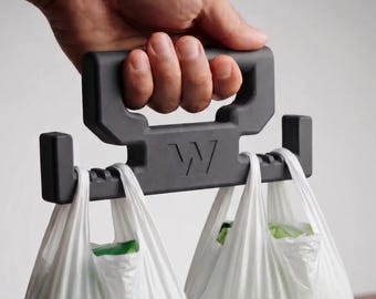 3D Printed Grocery Bag Carrier Handle | Ergonomic Shopping Bag Grip Holder
