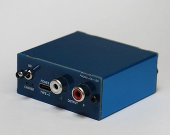 Tiny Phono Preamp for MM Cartridge | Li-Po Battery, USB-C Charged | Compact Turntable RIAA Equalizer
