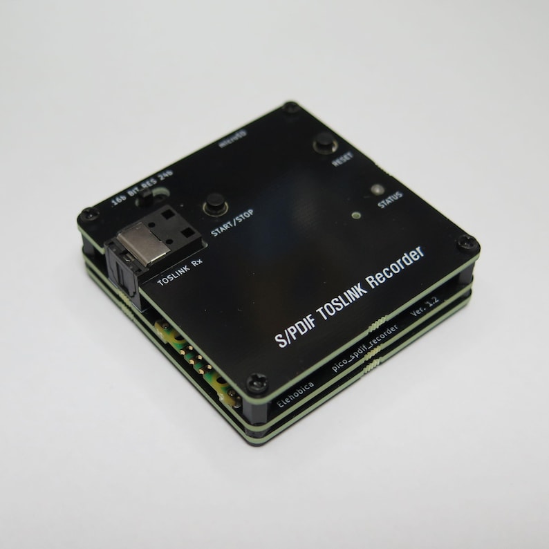 Hi-Res S/PDIF TOSLINK Recorder, 24-bit WAV to microSD, Plate-Protected Unit image 1