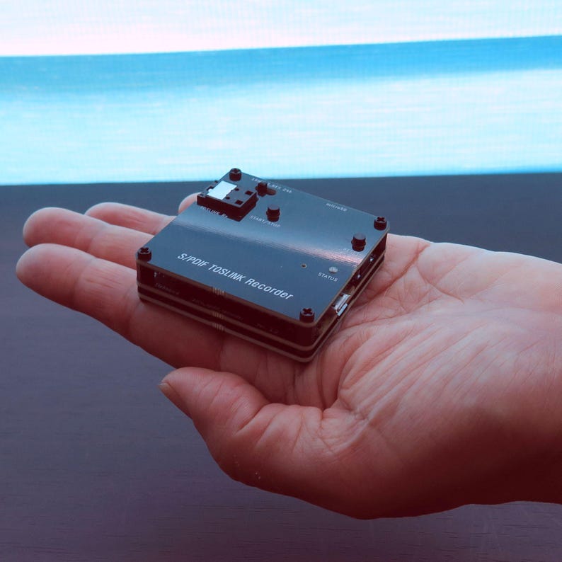 Hi-Res S/PDIF TOSLINK Recorder, 24-bit WAV to microSD, Plate-Protected Unit image 2
