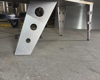 Moderne aluminium tafelpoten - industrieel aerodynamisch ontwerp - doe-het-zelf bureau/eetkamer