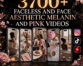 3700+ Aesthetic Melanin & Pink Video Reels Bundle, Faceless and Face Lifestyle Clips, Instagram TikTok YouTube Shorts, Digital Download