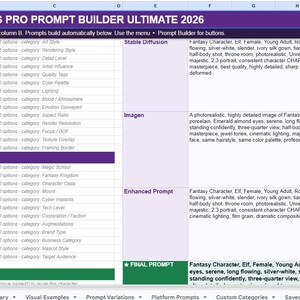 Character Prompt Builder PRO: Consistent AI Characters for Midjourney, Dall-E (Digital Download) image 13