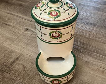 Seltene Vietri Keramik Vintage handbemalte Kanister Salzstreuer Signiert Selten