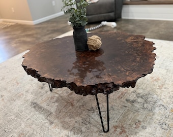 coffee table live edge claro walnut
