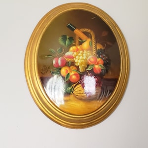 Still Life Prints Vintage Gilt Convex Frames Wood French Country Chic