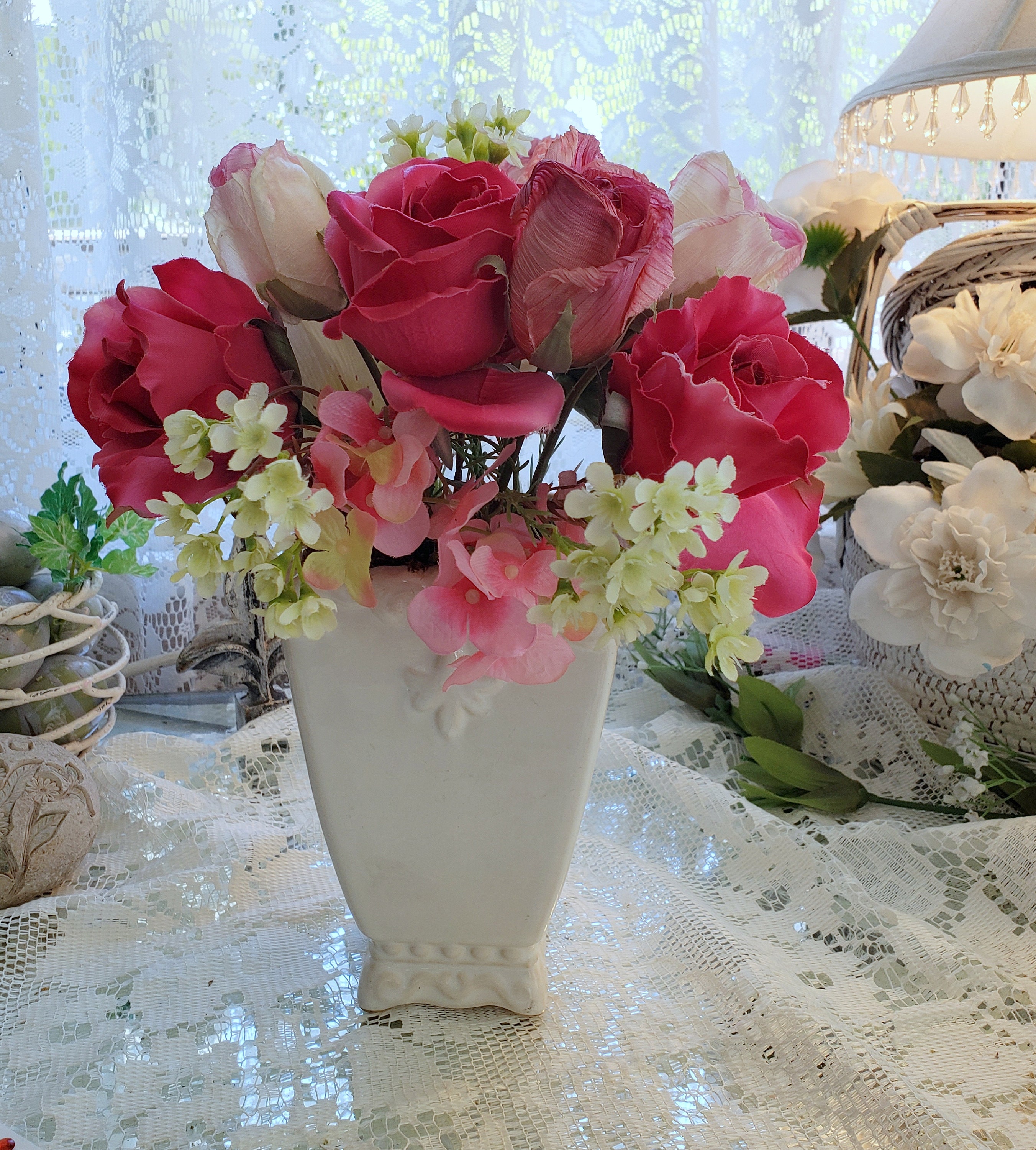 花瓶・フラワースタンド vintage * Portugal ribbon flower vase vintage * Portugal ribbon flower vase