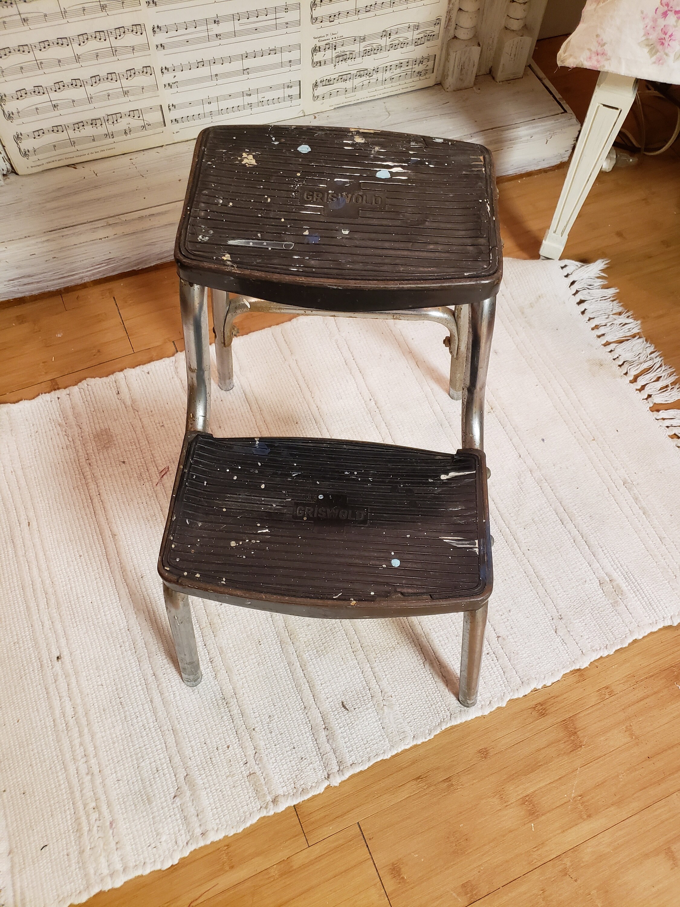 Retro Griswold Step Stool Mid Century Vintage Kitchen Decor Farmhouse ...