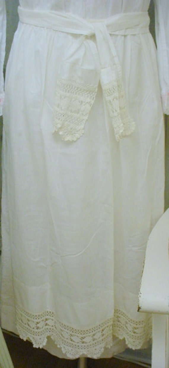 Edwardian Crocheted Apron White FREE SHIPPING - image 5