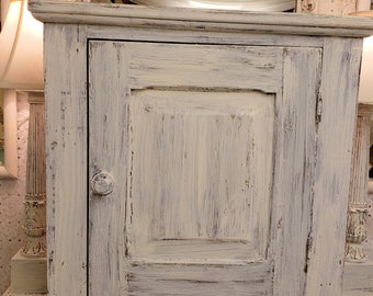 Farmhouse cabinet Primitive Rustic Painted French Country Shabby Chic Cottage Core