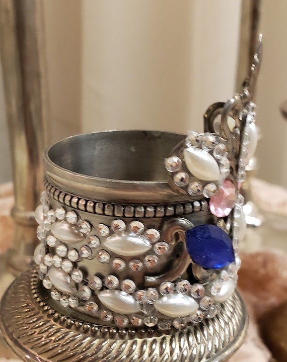 Crown Handmade Rhinestone Jewel and Clear Colors … - image 3
