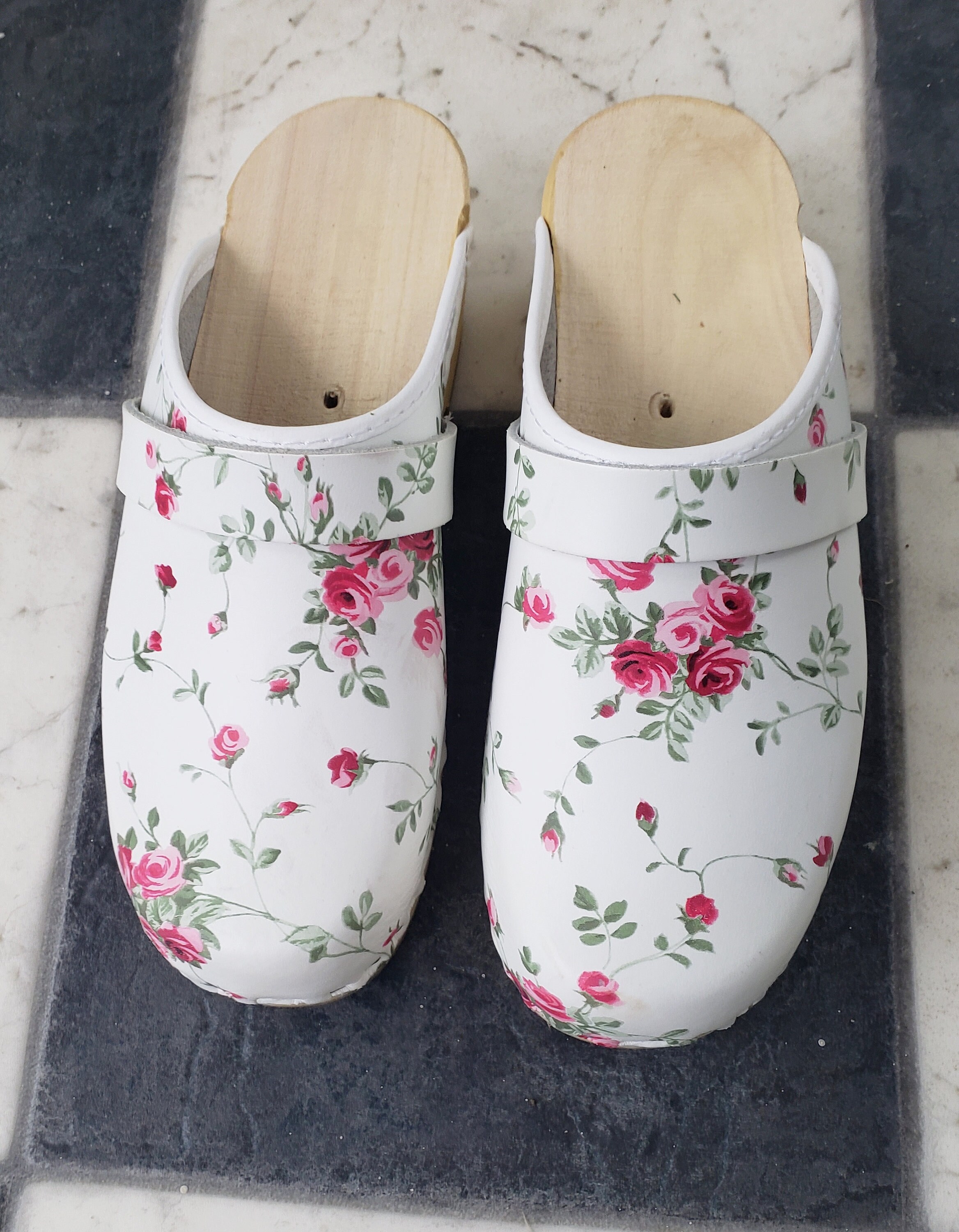 Clogs Wooden Roses New Decorative Staging Prop Wearable Etsy