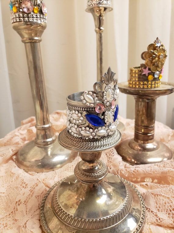 Crown Handmade Rhinestone Jewel and Clear Colors … - image 5