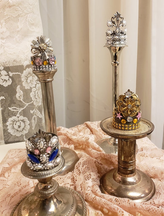 Crown Handmade Rhinestone Jewel and Clear Colors … - image 6