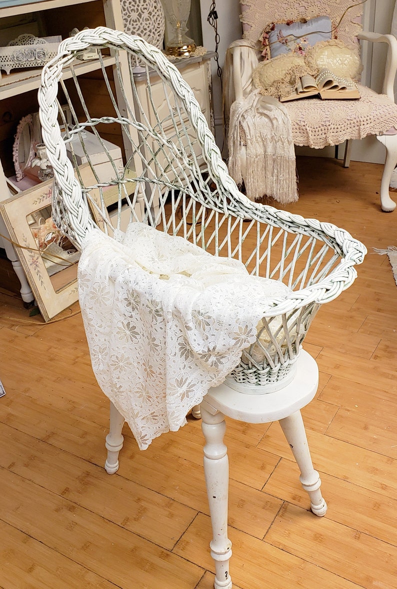 Vintage Wicker Cradle Doll's Crib Willow Etsy
