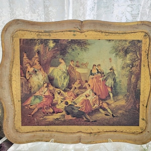Florentine Tray Italian Scenic Vintage Serving  Decorative Cottage Core
