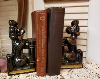 Bookends Retro Poodles Mid Century Cottage Core