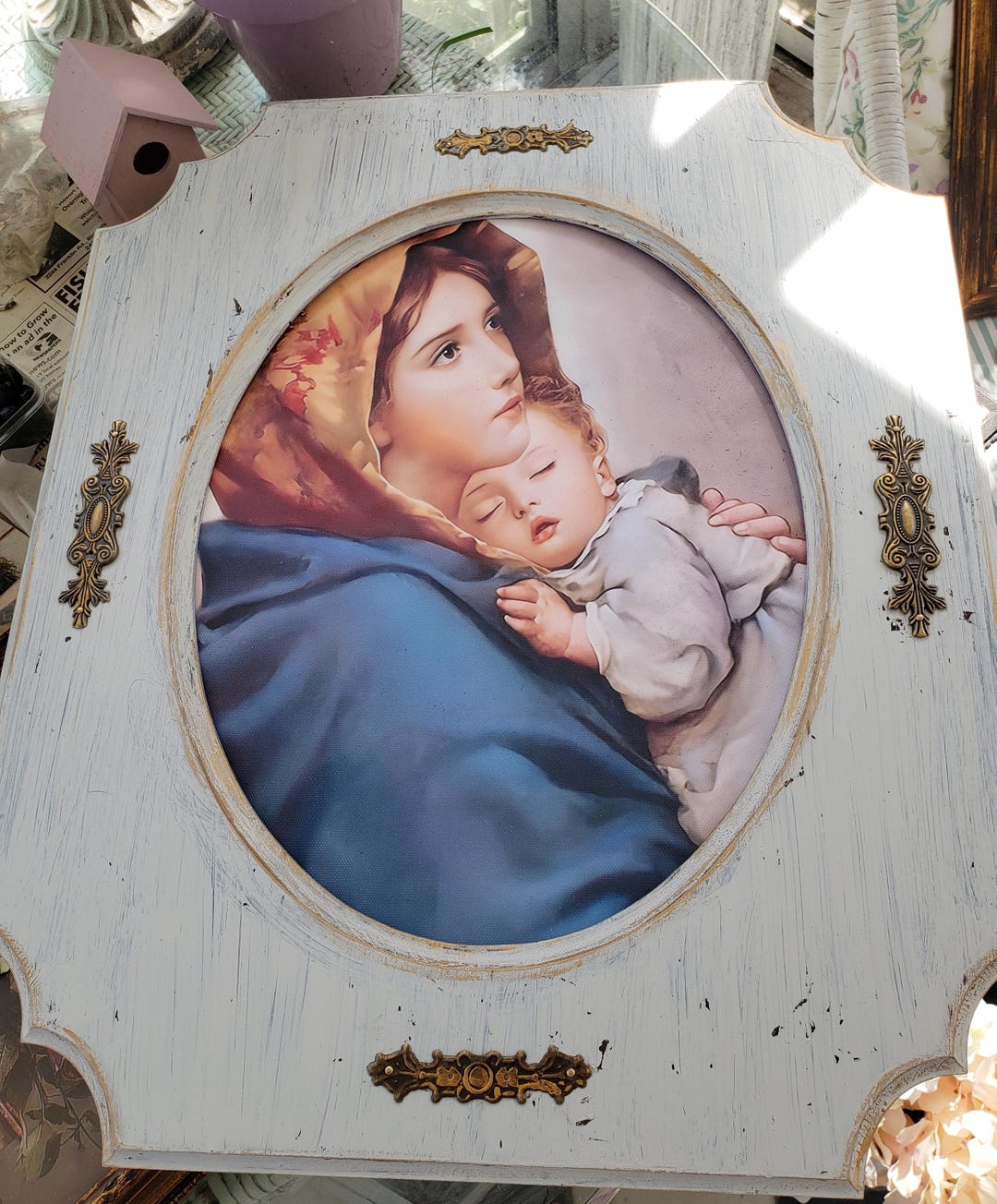 Framed Madonna and Child Canvas Print - Ornate French Country Frame - Etsy