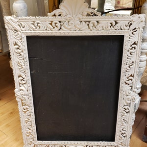 Ornate Framed Chalkboard  Painted Vintage Metal Frame French Country Cottage Chic Prairie Farmhouse FREE Shipping