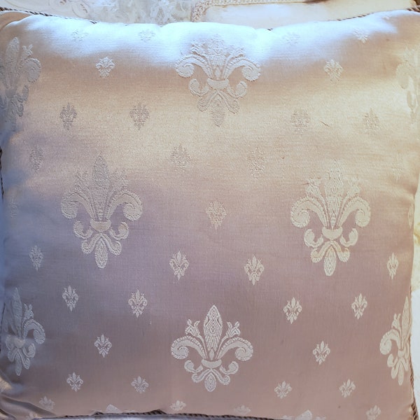 French Pillow Satin Fleur de Lis Romantic French Country FREE Shipping