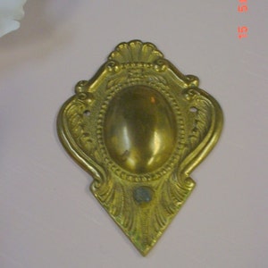 Vintage Furniture Embellishment Brass Shield Design Architectural FREE SHIPPING image 1