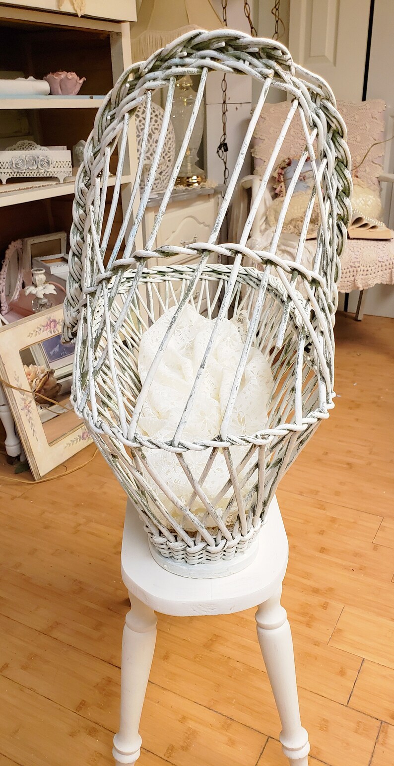 Vintage Wicker Cradle Doll's Crib Willow Etsy