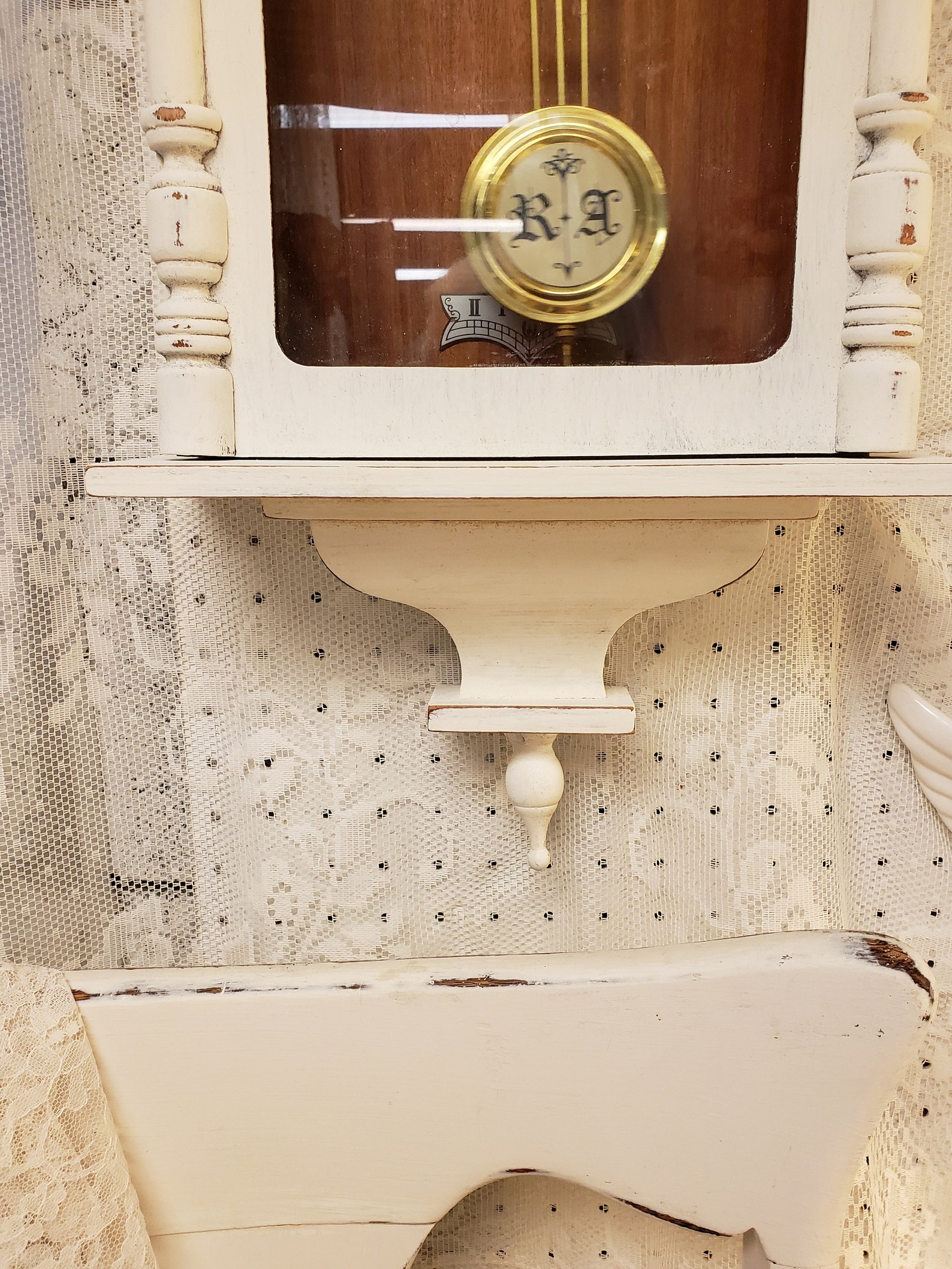 Westminster Chime Clock Pendulum Painted Quartz Shabby Chic Etsy